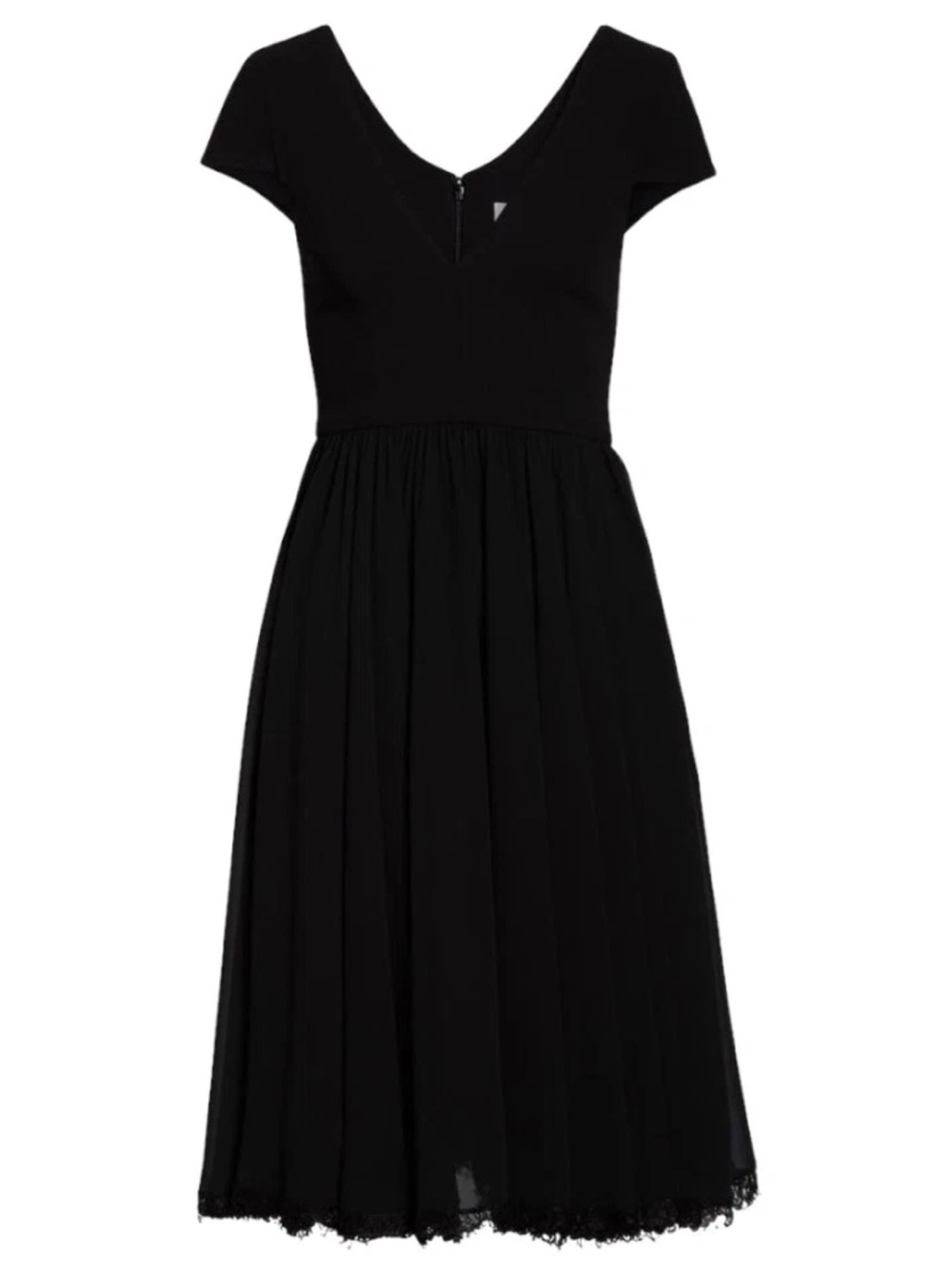 Dress the Population Corey Chiffon Fit & Flare Cocktail Dress Black Large NWTS - Picture 4 of 6